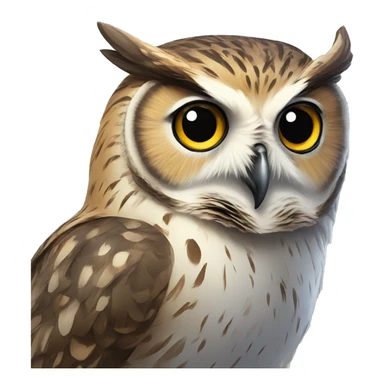 vector owl as an H sticker