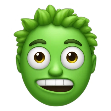 funny green face sticker