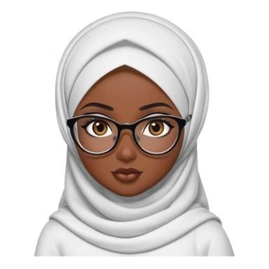 pretty bratz baddie, dark skin, hijabi with glasses sticker