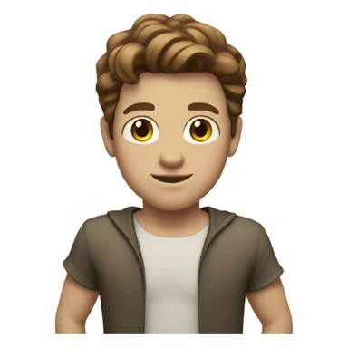 A strong white boy with brown hair on the beach sticker