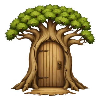large and old bitch tree with door sticker
