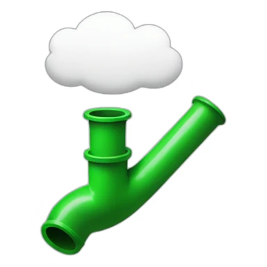 green pipe with white thought bubble sticker