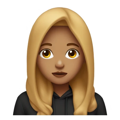 Tired girl with black hoodie and caramel blonde hair sticker