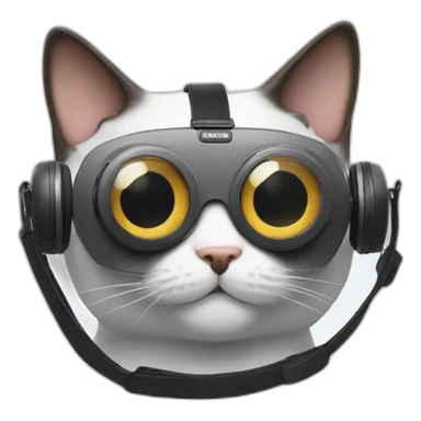 Cat with oculus quest 2 headset sticker