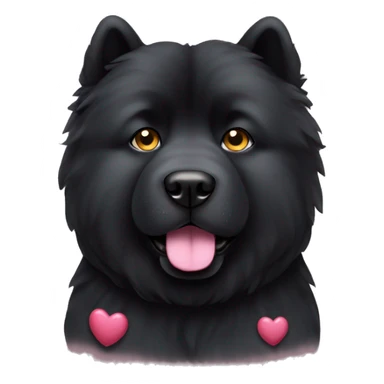 black chow chow with hearts in eyes sticker