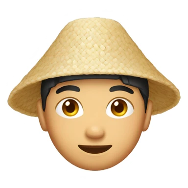 Asian with rice hat sticker