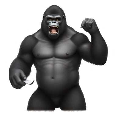 King Kong gorilla cutting hair sticker