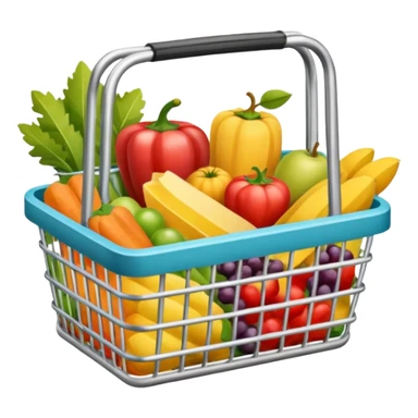 METAL SHOPPING BASKET WITH GROCCERIES IN IT sticker