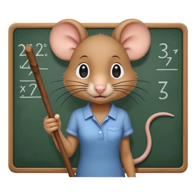 Girl rat pointing at a white board with a long stick with statistics on it sticker