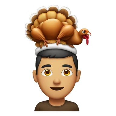Person with turkey on their head sticker