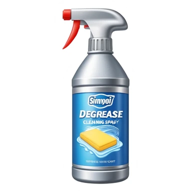 cleaning metal surface with degreaser spray, shiny clean metal sticker