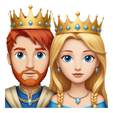 Red hair king, blonde queen, blue eyes sticker