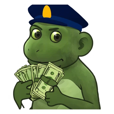 Monkey with money sticker