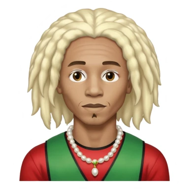 Black Male bob marley inspired hair platinum blonde with pearls makeup sticker
