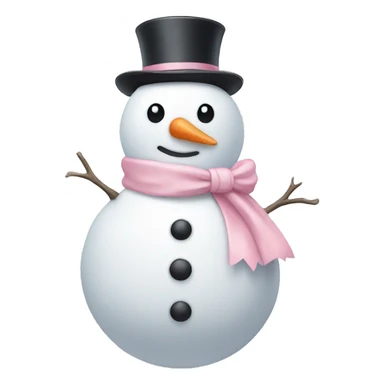 Snowman with a light pink bow sticker