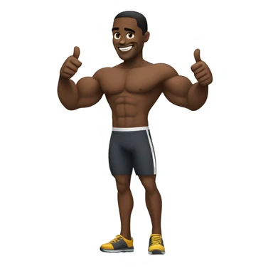 A muscular Black man giving a thumbs up sticker