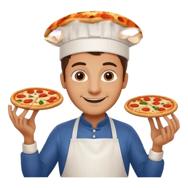 italiänischer bäcker mit pizza @emoji sticker