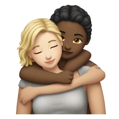 Two white girls cuddling romantically sticker