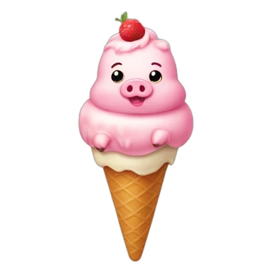 ice cream pig sticker