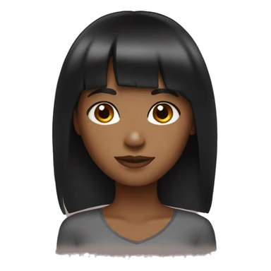 brown Girl with black hair and bangs sticker