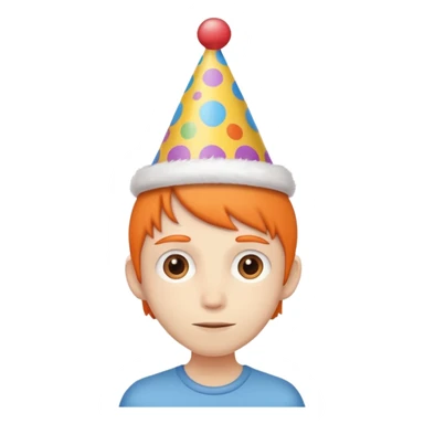 skinny person with birthday hat sticker