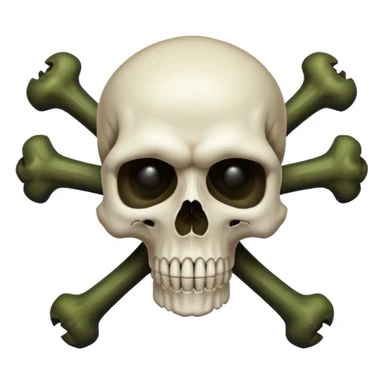 a poisonous cloud of gas, dark swamp color, with an image of a skull and two crossed bones behind the skull sticker