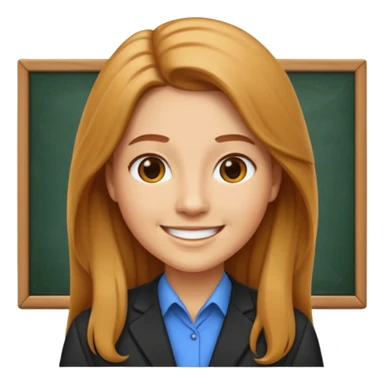 teacher emoji long caramel hair light skin sticker