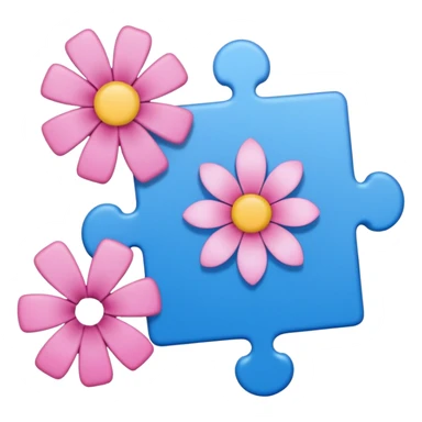 One piece of the puzzle + flower sticker