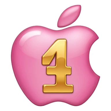 number four in pink and golden  sticker