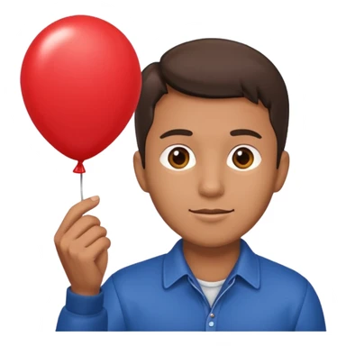 Man holding red balloon sticker