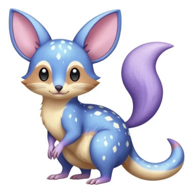 Nebula Celestial Lunar Starry Galactical Stellar Buizel-Minccino-Purrloin-Cresselia-Numbat-Bilby-Quoll-Meowstic-hybrid-fusion-creature (full body) sticker