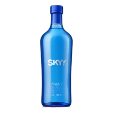 Skyy vodka blue bottle on white background sticker