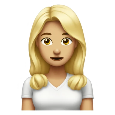 Sad blonde thumbs down sticker