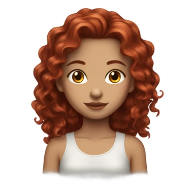 dark red wavy hair with amber eyes girl sticker