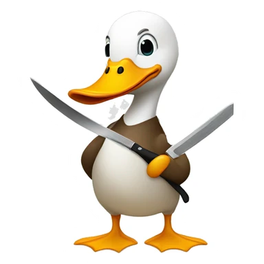 A duck with a knife  sticker