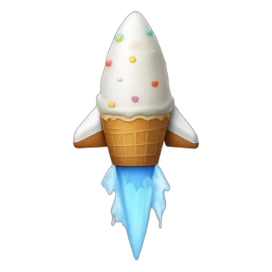 ice cream cone rocket ship sticker