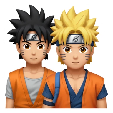 fais goku avec un melange de naruto et de 2 pkemon de ton choi aussi  sticker