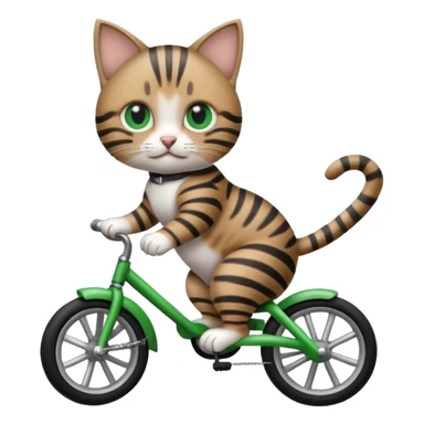 Un bébé chat sur un tricycle sticker