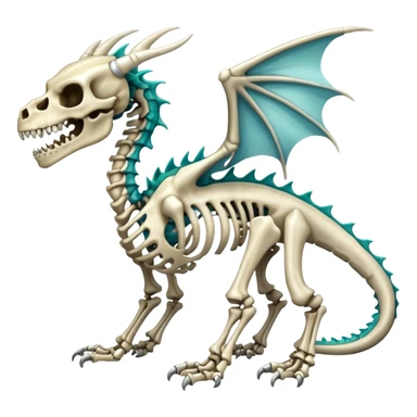 Evil Shiny Sparkly Boneknapper-Skeleton-dragon (full body) sticker