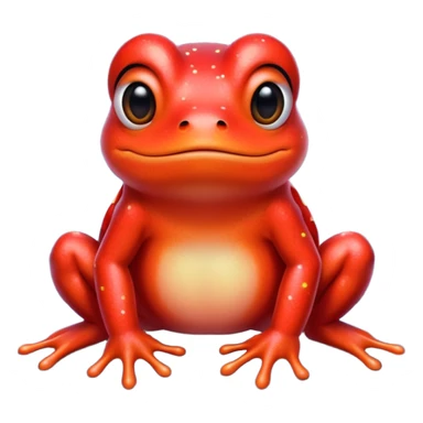 Frog Cute Red Glitter Space sticker