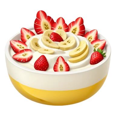 Yogurt bowl with strawberries and banana pieces sticker