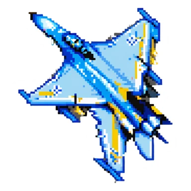 Ukrainian Su-27 fighter jet with blue and yellow national colors, airforce sticker
