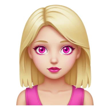 Girl with blonde hair and hot pink eyes sticker
