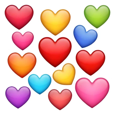 Hearts in different colours  sticker