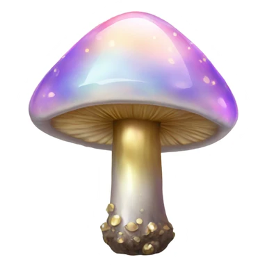 Opal crystal mushroom gold dots  sticker