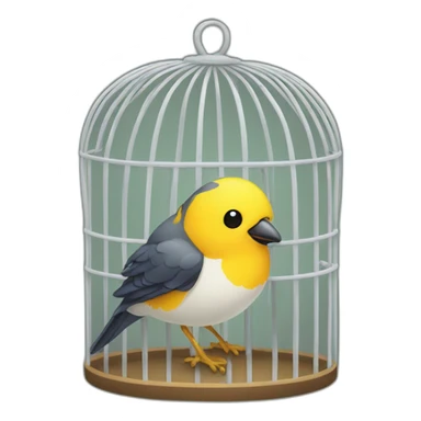 Bird in cage sticker