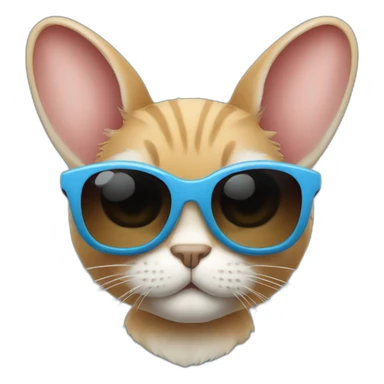 rabbit cat wearing sunglasses sticker