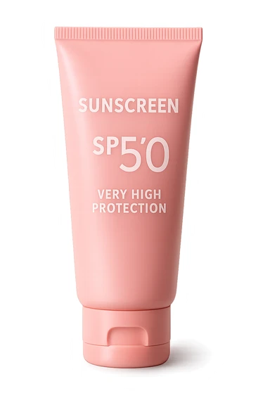 pink sunscreen tube sticker