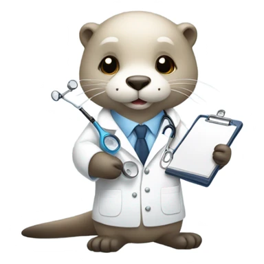 Otter doctor sticker