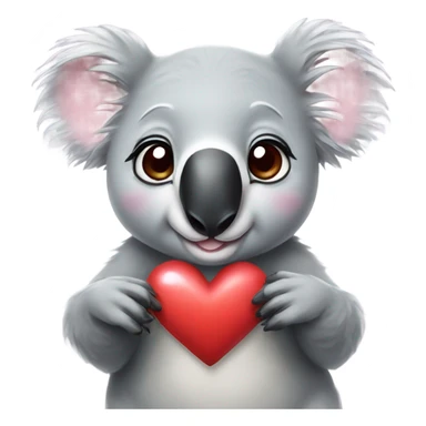 Koala with heart eyes sticker